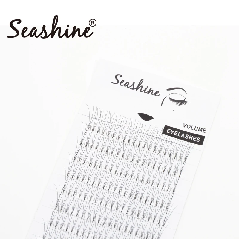 SeashineBeauty корейские шелковые 3D готовые вееры объемные ресницы с коротким стержнем