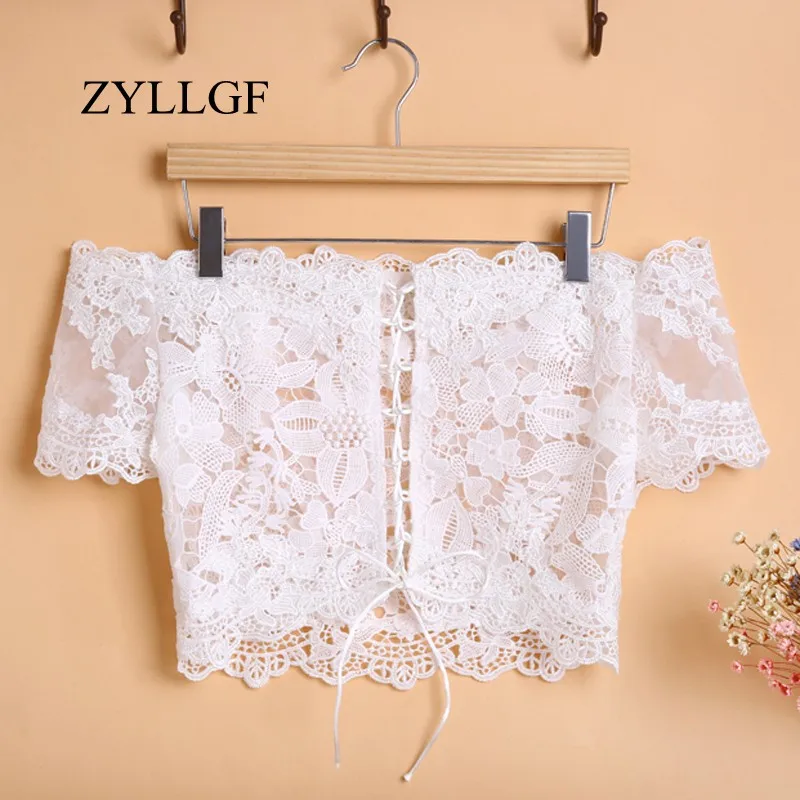 ZYLLGF Off Shoulder Imported Lace Jacket For Wedding Ladies Boleros Do Casamento Sale WBJ10 | Свадьбы и торжества