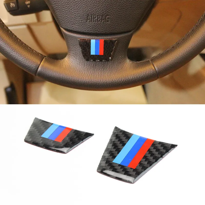 Carbon Fiber Refit Car Steering Wheel Stickers Decor Motorsports Emblem for BMW 3 Series E90(05-12) 320i 325i 318i Car-styling | Автомобили