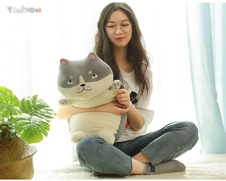 Yeawnow 75x22x18 см Шиба ину Хаски кошка собака чтения подушки для мальчиков и девочек Мягкие плюшевые игрушки для детей подарки на день рождения