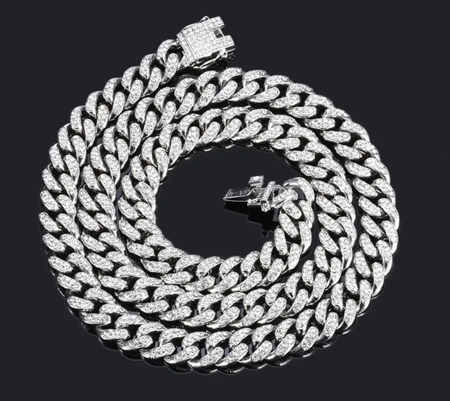 Silver Necklace Горячая Распродажа, Мужская цепочка в стиле хип-хоп, со льдом, с украшением, ожерелье с камнями, CZ, кубинские цепочки, ожерелье, мужские ювелирные изделия в стиле хип-хоп - Окраска металла: Silver Necklace