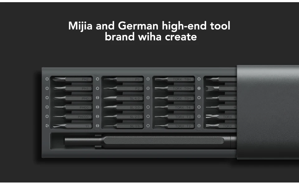 Глобальный Версия Xiaomi Mijia Wiha ежедневное использование Комплект 24 прецизионных магнитных бит Alluminum коробка DIY отвертка умный дом набор