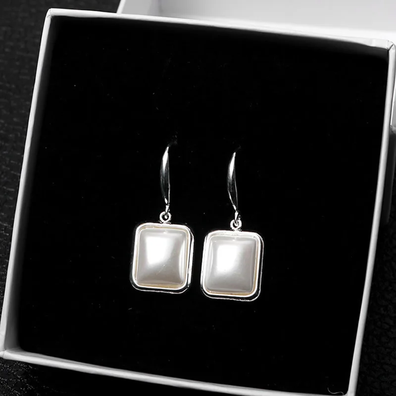 Европейская мода большие серьги крючки прямоугольные геометрические с радужным