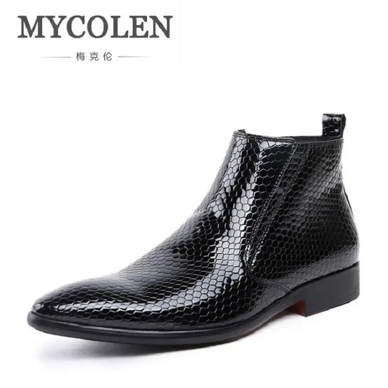 MYCOLEN/мужские ботильоны с каменным узором кожаные ботинки челси Удобная