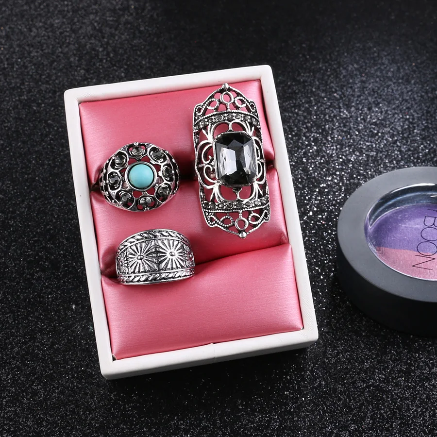 Новинка 2017 комплекты колец в стиле панк с большими костяшками для искусственных