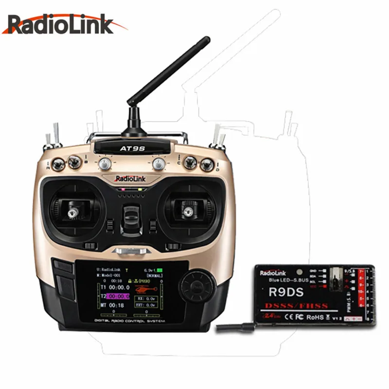 Высококачественный Радиоуправляемый передатчик AT9S Mode 2 4 GHz 10CH с R9DS DSSS и приемник