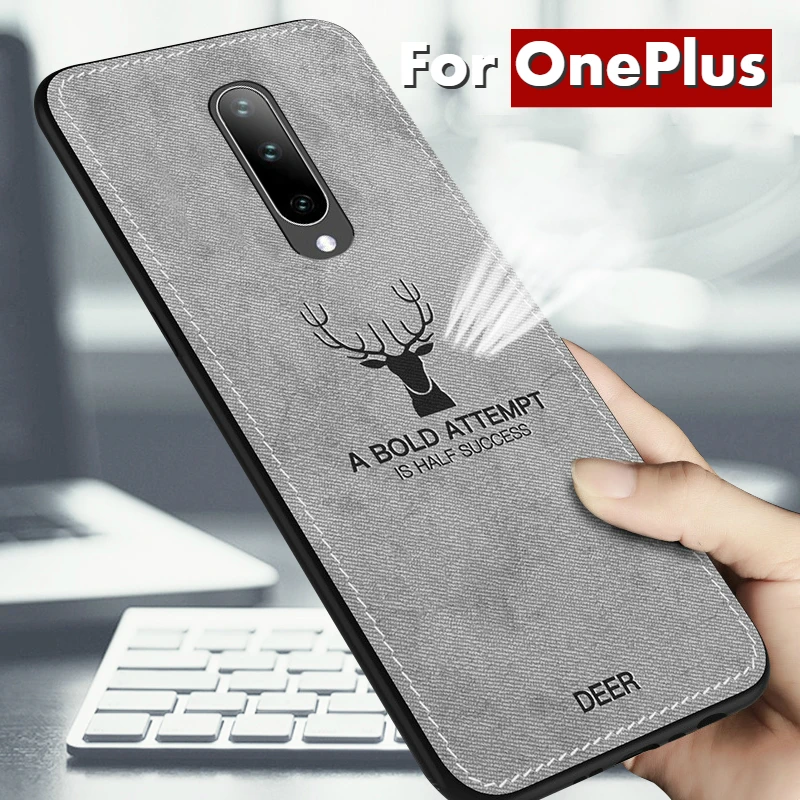 Ударопрочный чехол для телефона OnePlus 7 Pro тканевый из мягкого ТПУ силикона Oneplus 6T 6 1