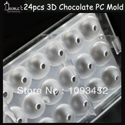 3x3cmx24cups Шахта 3D шоколадный мячик прозрачный Поликарбонат пластик плесень, DIY ручной работы шоколадный ПК Плесень, инструменты для изготовления шоколада, качество