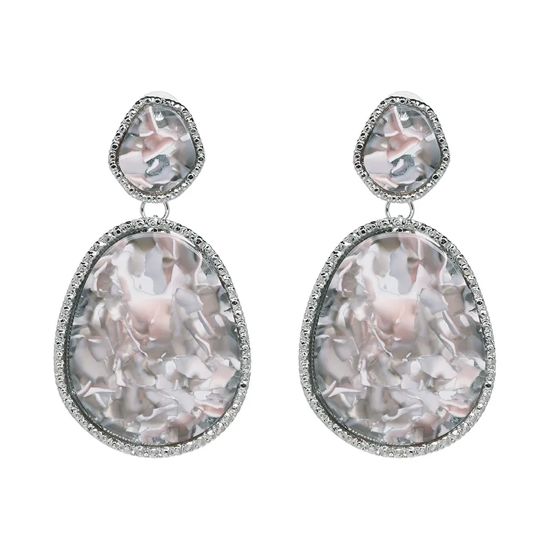 Женские Винтажные висячие серьги ZA большие акриловые массивные с блестящим