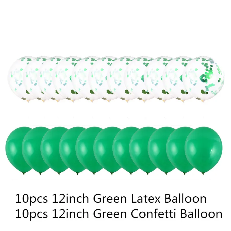 20pcs/set Rose Gold Balloon Confetti Set Birthday Party Balloon Anniversary Wedding Balloon Decoration Gift for Wedding Guests - Color: 12inc 20pcs Green