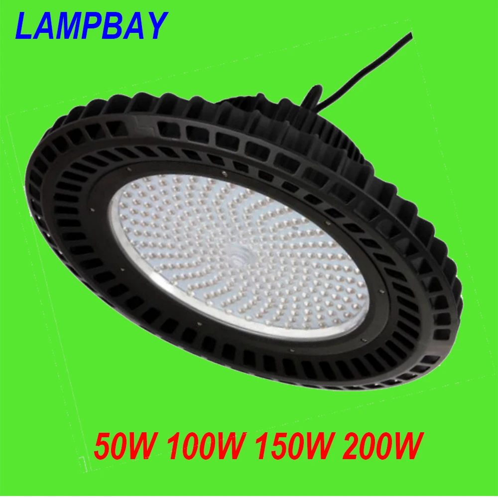 (2 Pack) Free Shipping LED High Bay Light 50W/100W/150W/200W UFO shaped Chain Pendant Lamp Industrial warehouse Lights