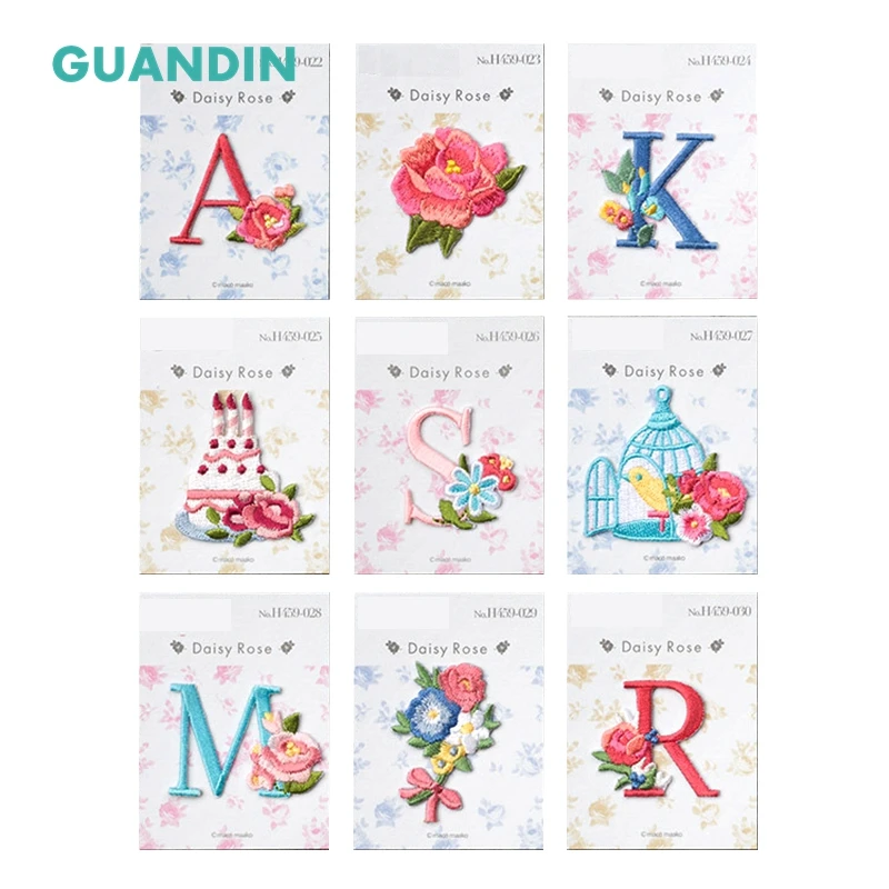 Ткань для глажки одежды GUANDIN с надписями и цветами модная одежда наклейки сделай