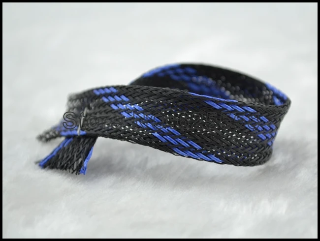 Нейлоновый рукав 10 м 16 мм черный и синий нейлоновый сетчатый плетеный |