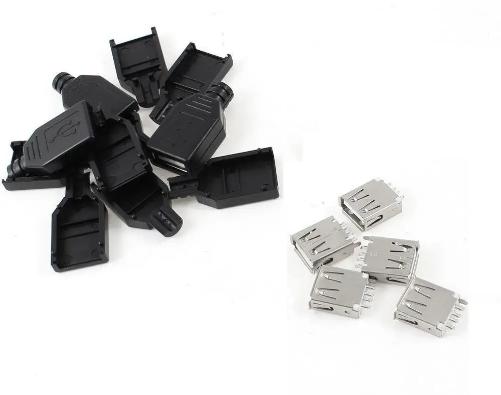

2 шт., 4-контактный адаптер USB 2,0 типа А с пластиковой крышкой