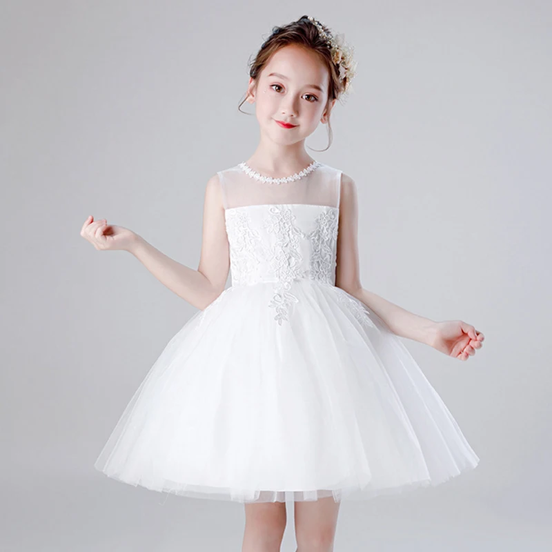 White It's Yiya/пышное платье из тюля с цветочным узором для девочек на свадьбу, вечерние платья для девочек, Первое Святое Причастие, BX1715 - Цвет: White
