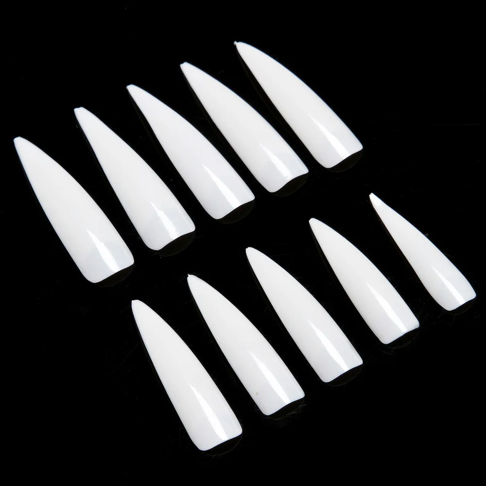 Длинные острые ногти стилеты 500 шт. накладные акриловый салонный набор для