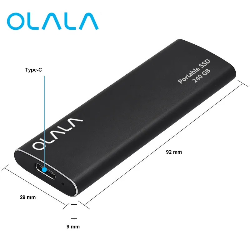 OLALA PM30C Портативный SSD Тип C USB 3 1 Gen внешний 480 ГБ твердотельный накопитель для