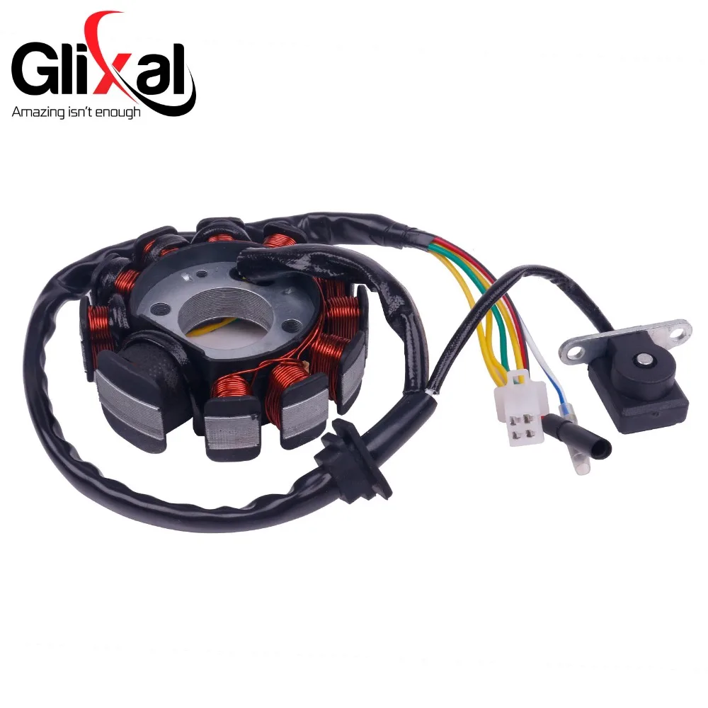 Glixal GY6 125cc 150cc 11 катушка Магнето генератор статора для китайского скутера мопеда ATV картинг Quads 152QMI 157QMJ двигатель(4+ 2