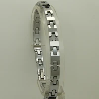 lady 6mm width geometrical facet link classic hi tech scratch proof tungsten bracelet