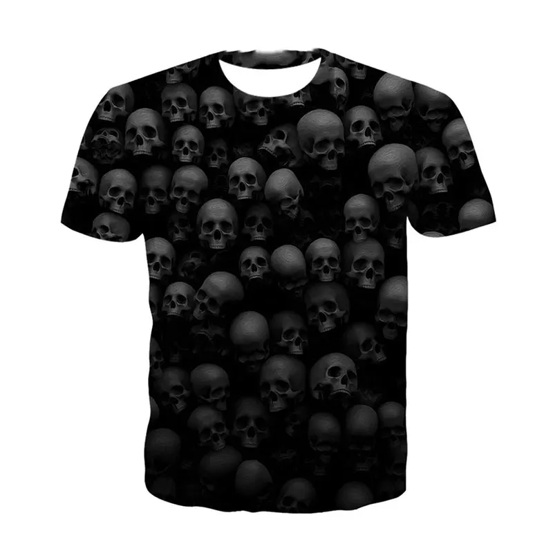 Модная Повседневная футболка с 3d принтом в виде черепа футболки стиле хип хоп