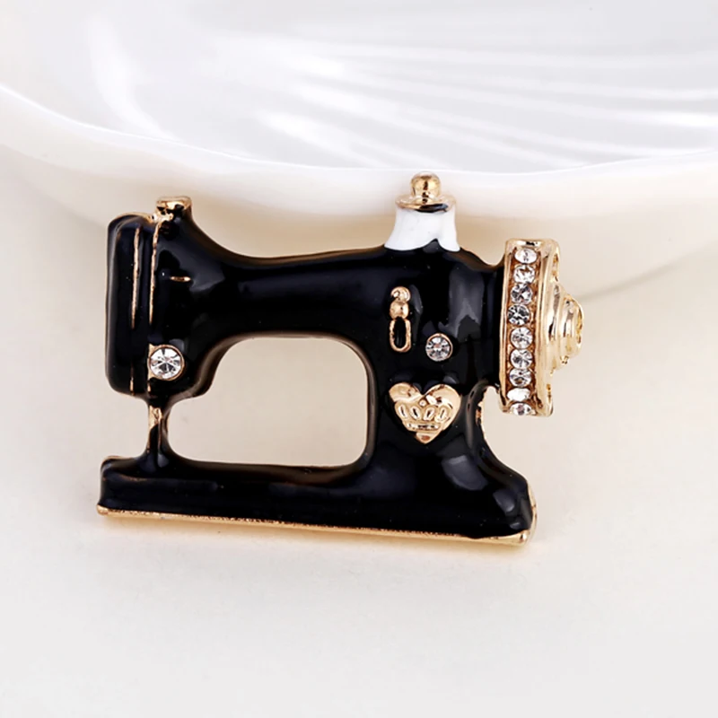 Классические ретро черные броши для швейной машины женщин аксессуары
