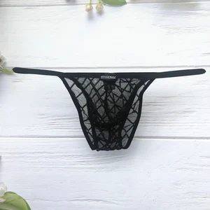 Мужские черные сексуальные прозрачные трусы, прозрачные сетчатые трусы, сексуальное нижнее белье для мужчин, трусы для мужчин
