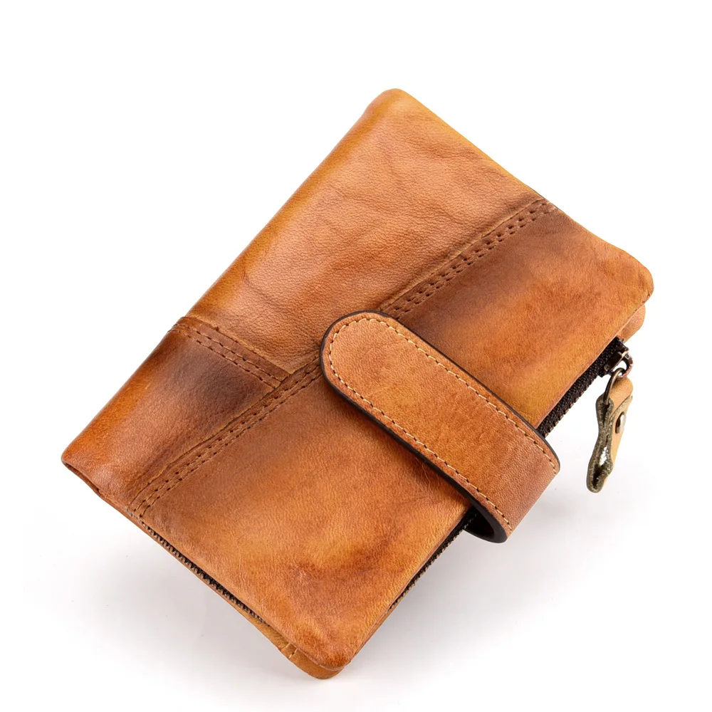 

High Quality Genuine Leather Bifold Wallet Multi-Cards Holder Coin Pocket Cash Casual Male Vintage Men Money Bag Short Purse New