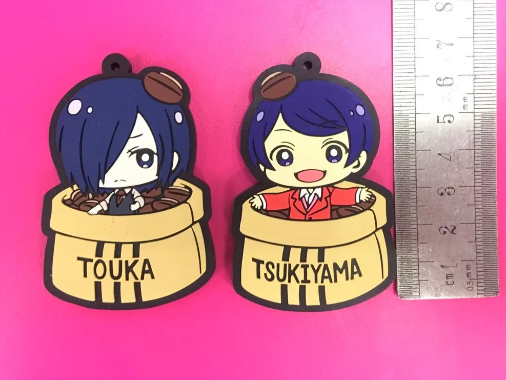 2 шт./лот анимэ Tokyo Ghoul оригинальный брелок для косплея канеки Touka/Tsukiyama Toka Shuu Uta