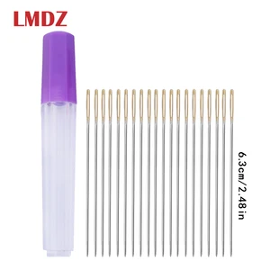 Большие кожаные иглы LMDZ 20 шт.компл., Ручное шитье, золотые иглы, вышивка, гобелен, домашняя шерсть, аксессуары для шитья сделай сам в бутылке