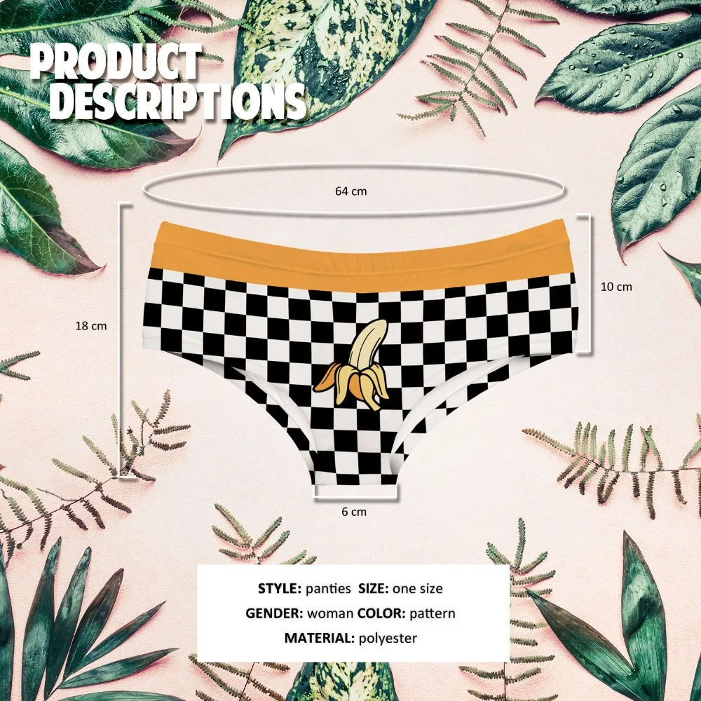 Женские трусики с забавным принтом LEIMOLIS милые пуш-ап в виде бананов