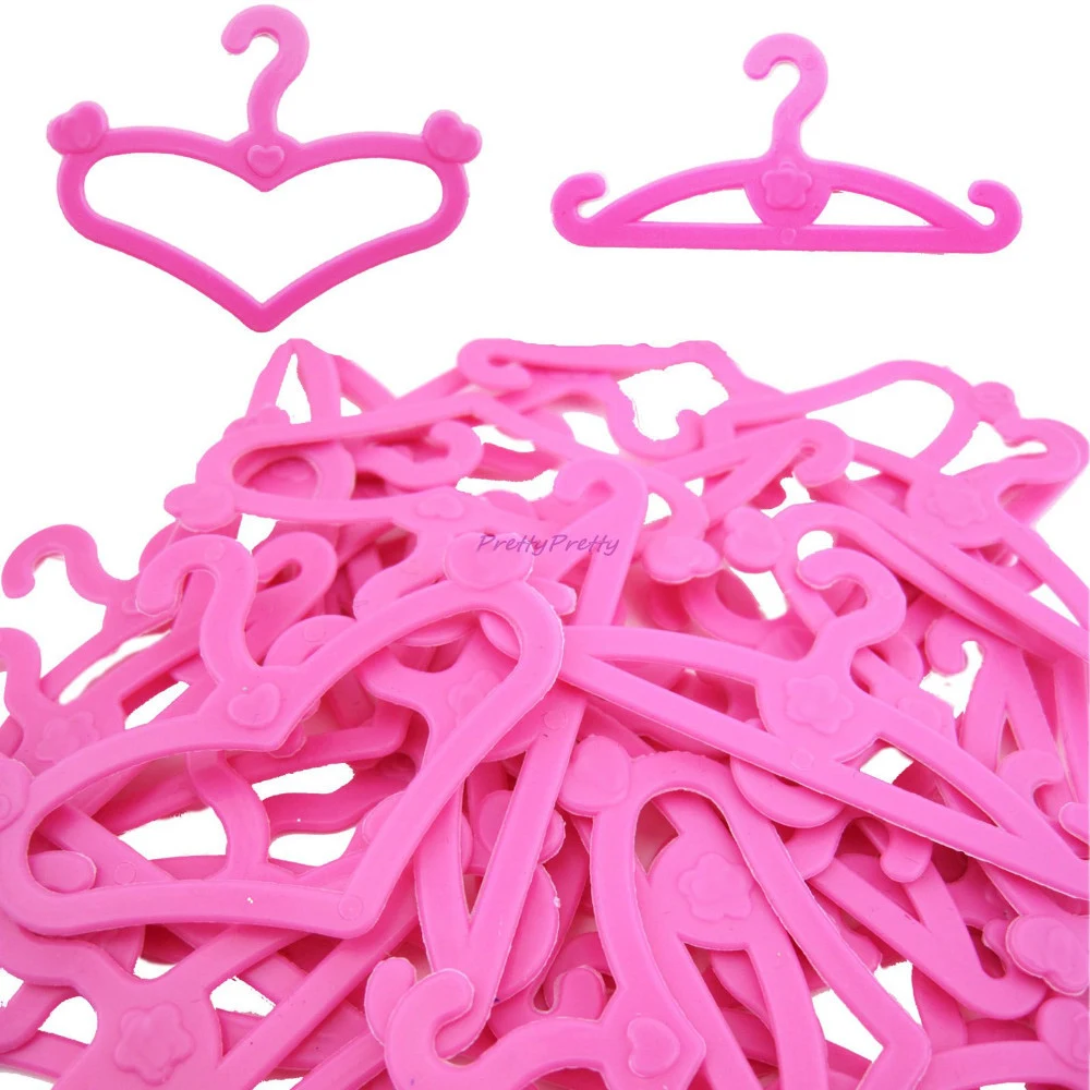 Кукольные вешалки для платьев 20 шт./партия розовые микс милые аксессуары кукла