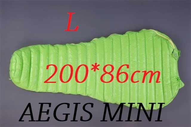 Aegismax уличный кемпинговый ультра-светильник для мам 95%, 800FP, спальный мешок на гусином пуху, весенний, осенний, зимний тент, светильник, спальные мешки - Цвет: MINI L green