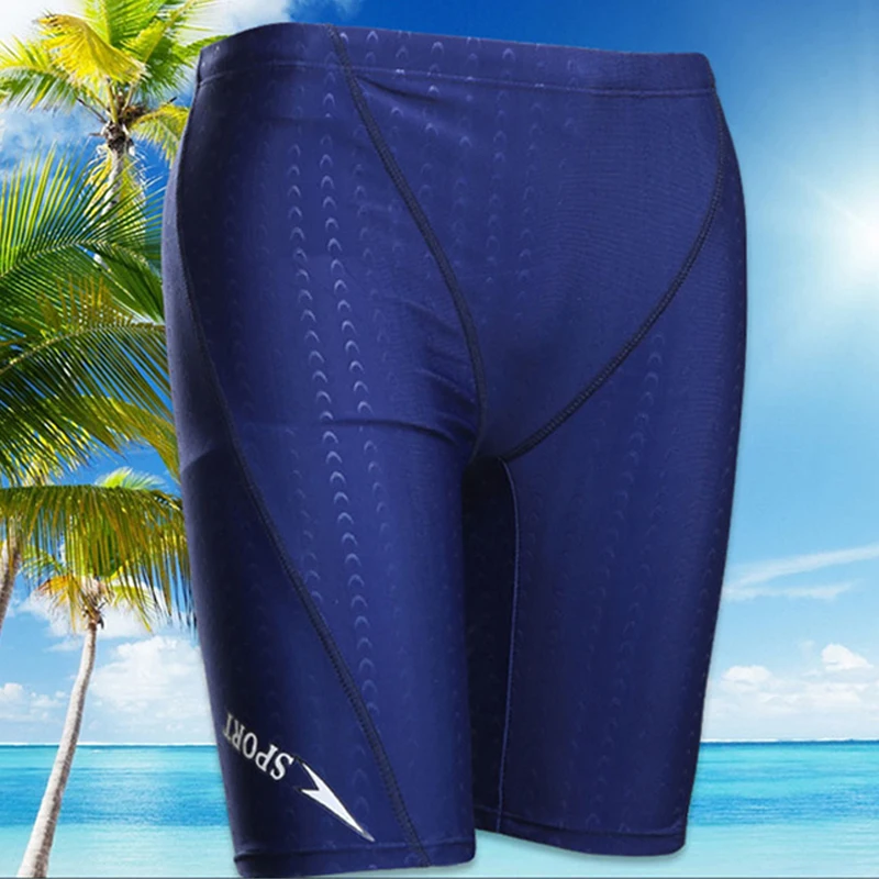 

New Elastic Men's Swimming Trunks waterproof Drying Quickly Shorts hot Sharkskin Game Swimwear Beach Swimsuit Plus Size