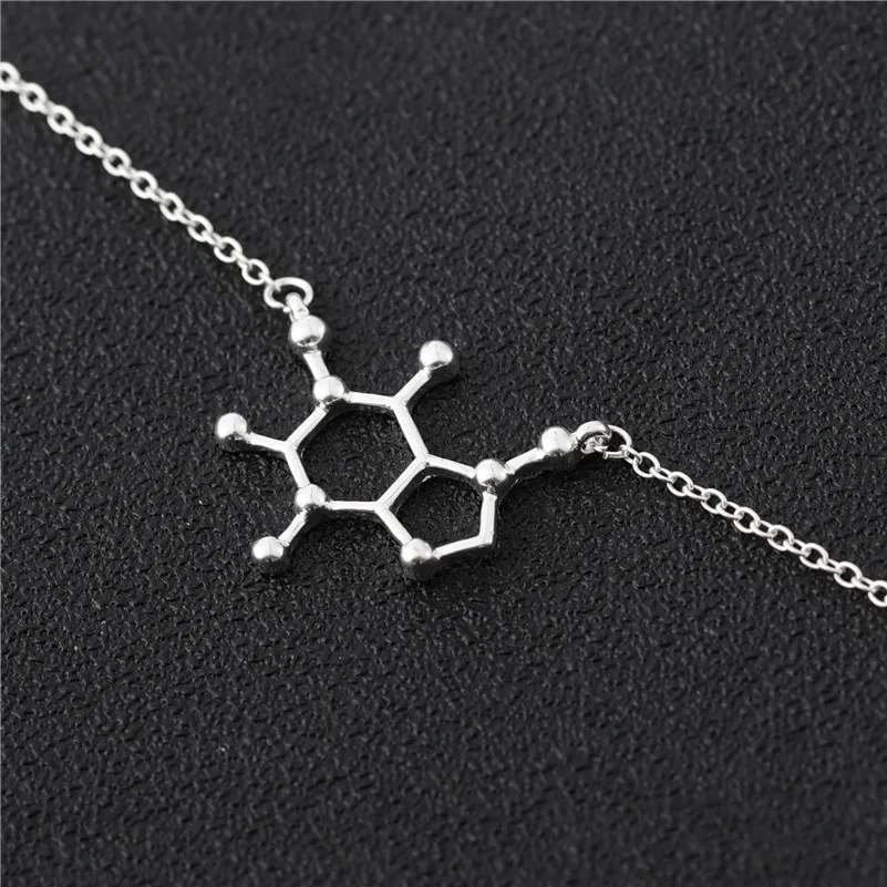 

10 hollow geometric Caffeine Molecule Necklace polygon Chemical Molecules Necklace Science Structure Chemistry Necklaces Jewelry