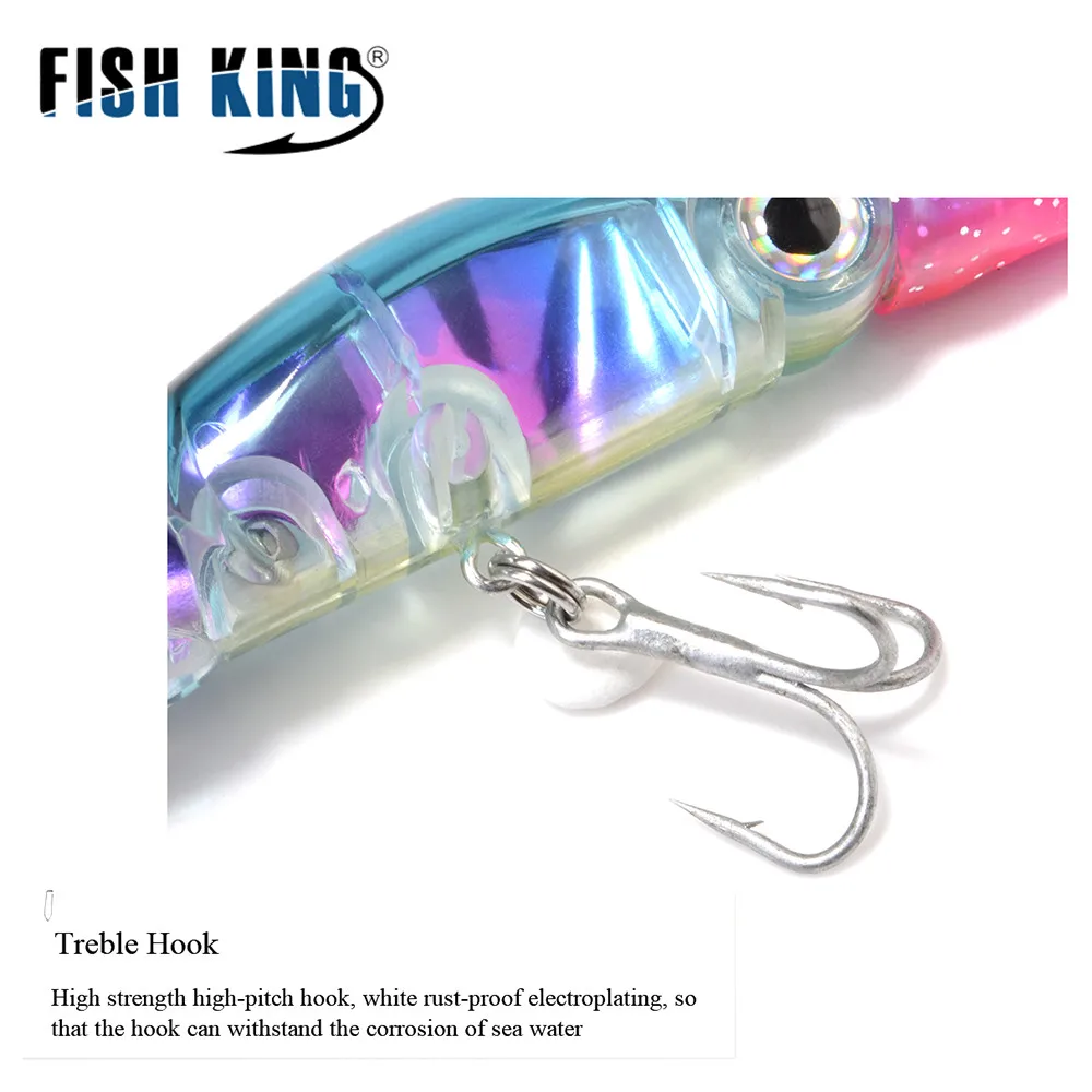 FISH KING жесткая рыболовная приманка 1 шт. 24 см/38 5 г 16 см/18 6 цветов карабин из