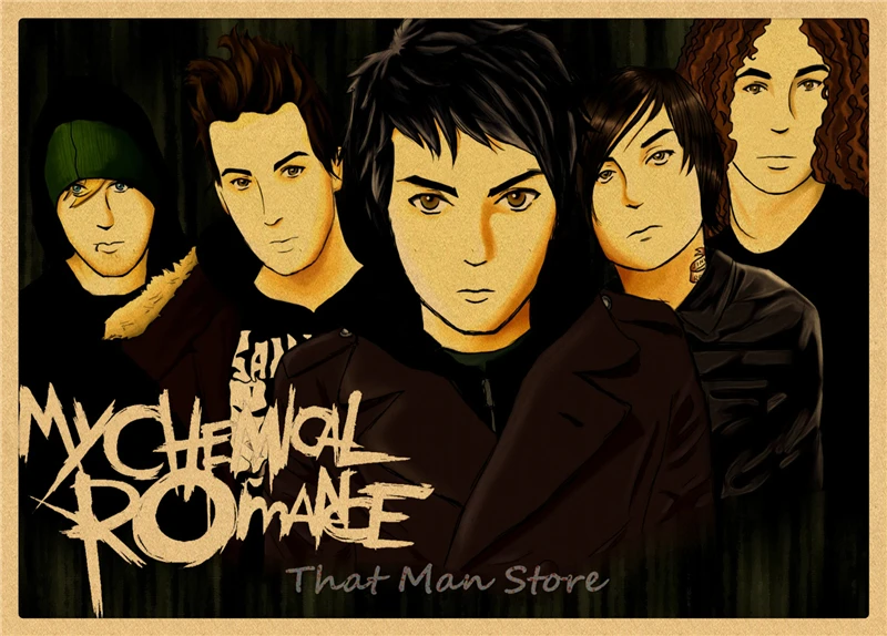 My Chemical Romance Американский панк рок группа Винтаж Плакат крафт-бумага ретро кафе домашний декоративный настенный плакат - Цвет: Сливовый