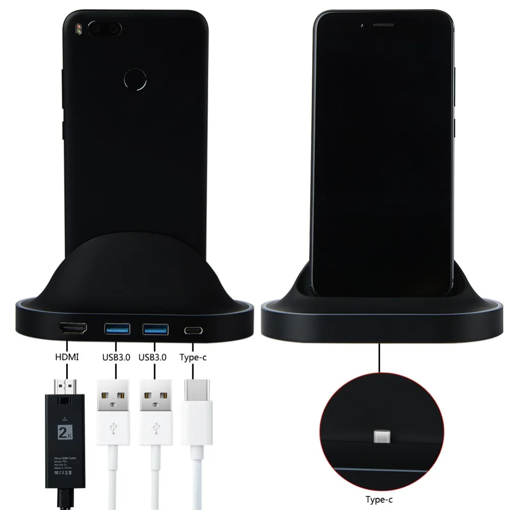 4 в 1 док-станция с разъемом типа C с 2 USB 3,0 HDMI PD зарядное устройство для samsung S9 S9+ huawei mate 20 держатель для телефона