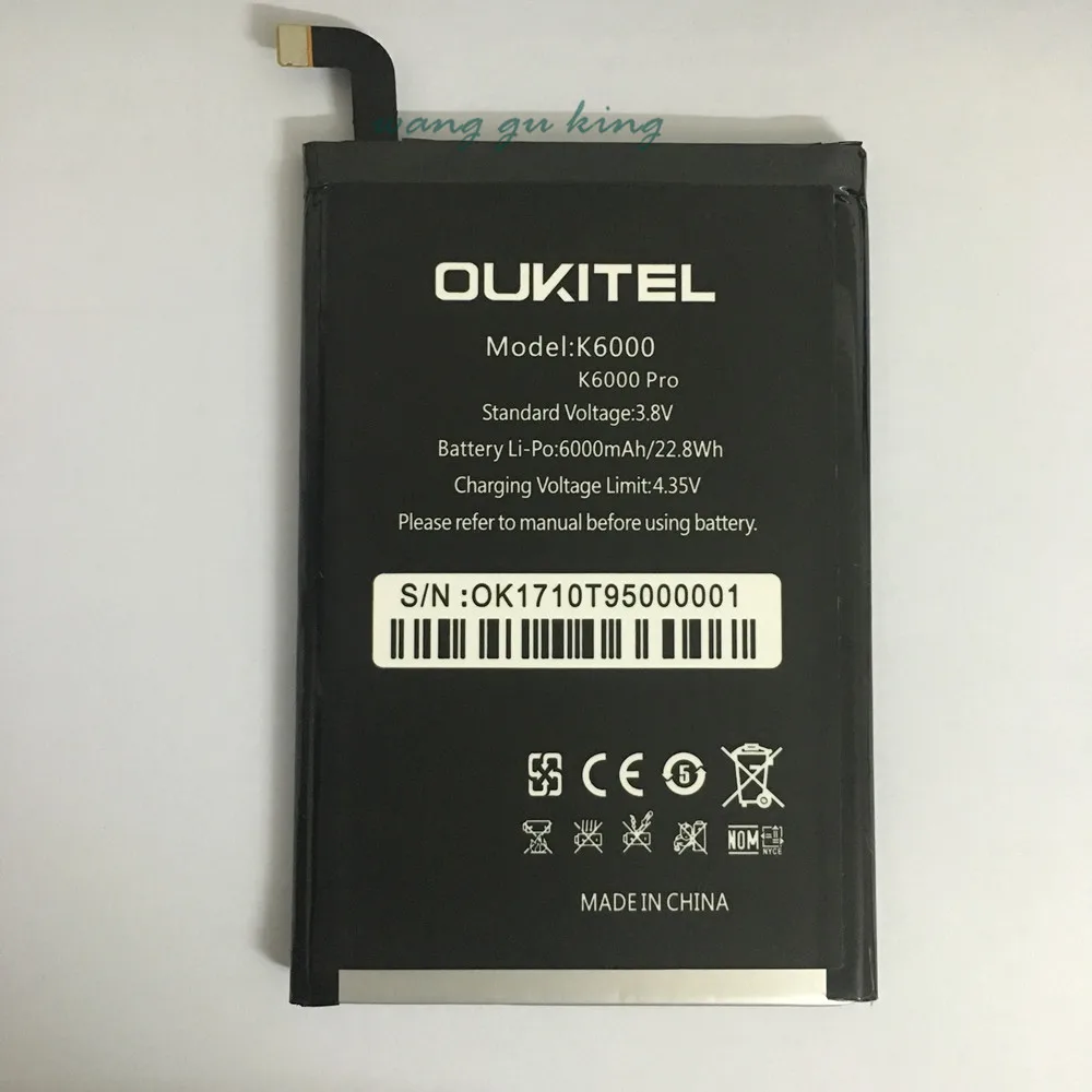 Oukitel K6000 Pro запасная батарея Оригинальная большая емкость 6000 мАч резервные