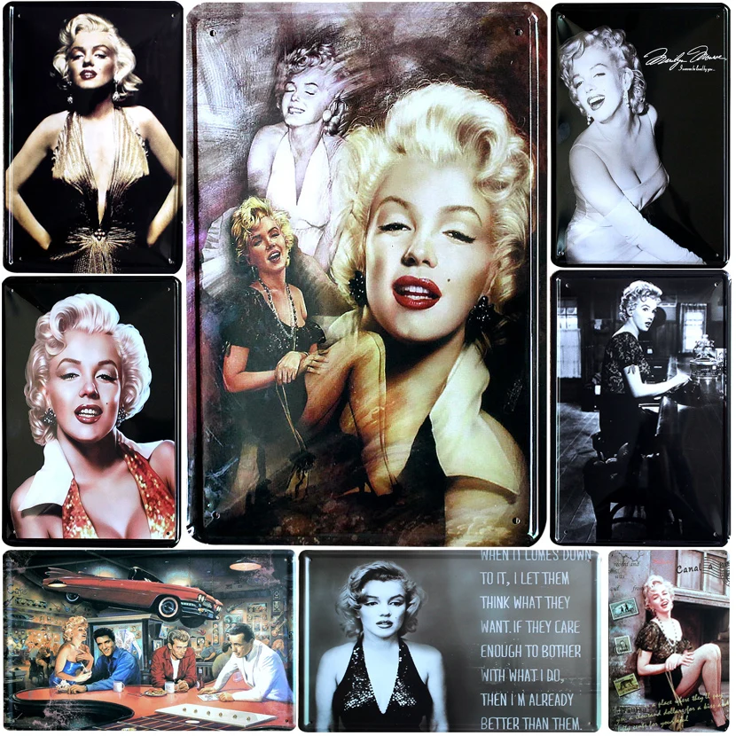 Новый сексуальный Мэрилин Монро винтажные наклейки домашний Декор Оловянная