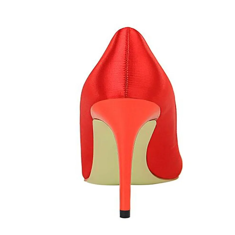 Женские атласные туфли лодочки Tacones на высоком каблуке 10 см синие и зеленые День