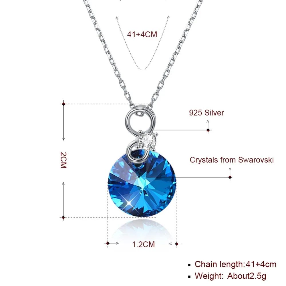 Женское Ожерелье с кристаллами Swarovski LEKANI белое розовое голубое круглое ожерелье