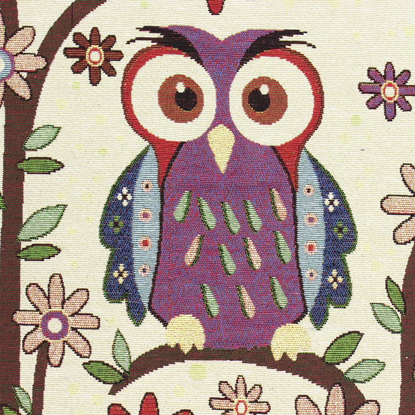 

Owl Design Polyester Cotton Fabric For Sewing Cushion Jacquard Cloth Home Textile 50cm*50cm
