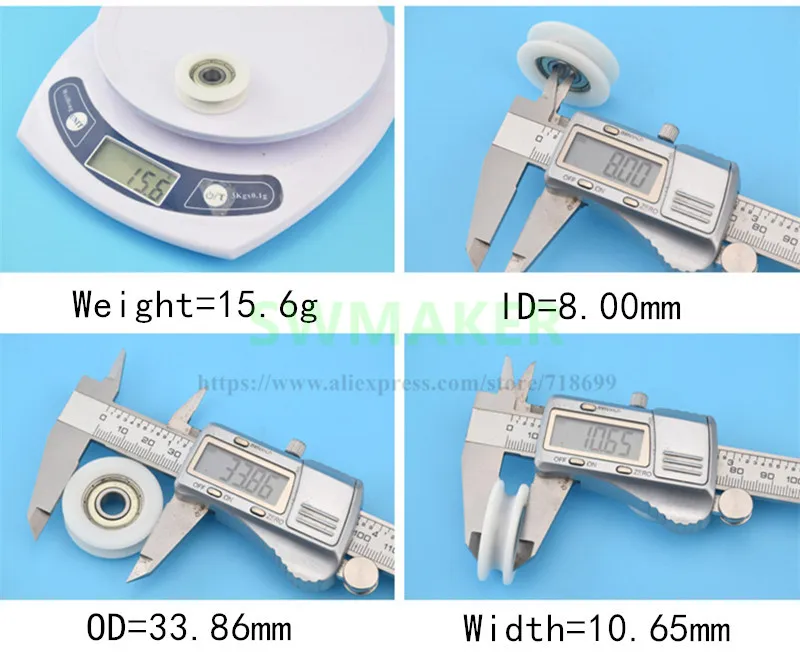 8*34*10.5 plastic wrap bearing pulley roller bathroom door and window fittings nylon POM | Обустройство дома