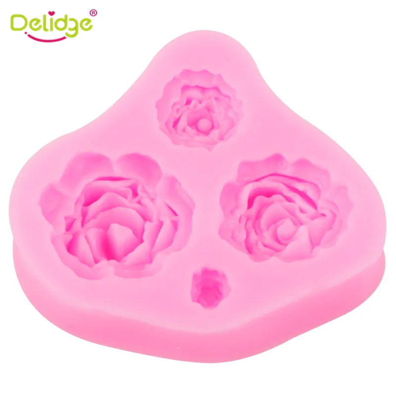 Delidge 1 шт. силиконовая форма для торта с цветами розы 3D помадки выпечки сделай сам |