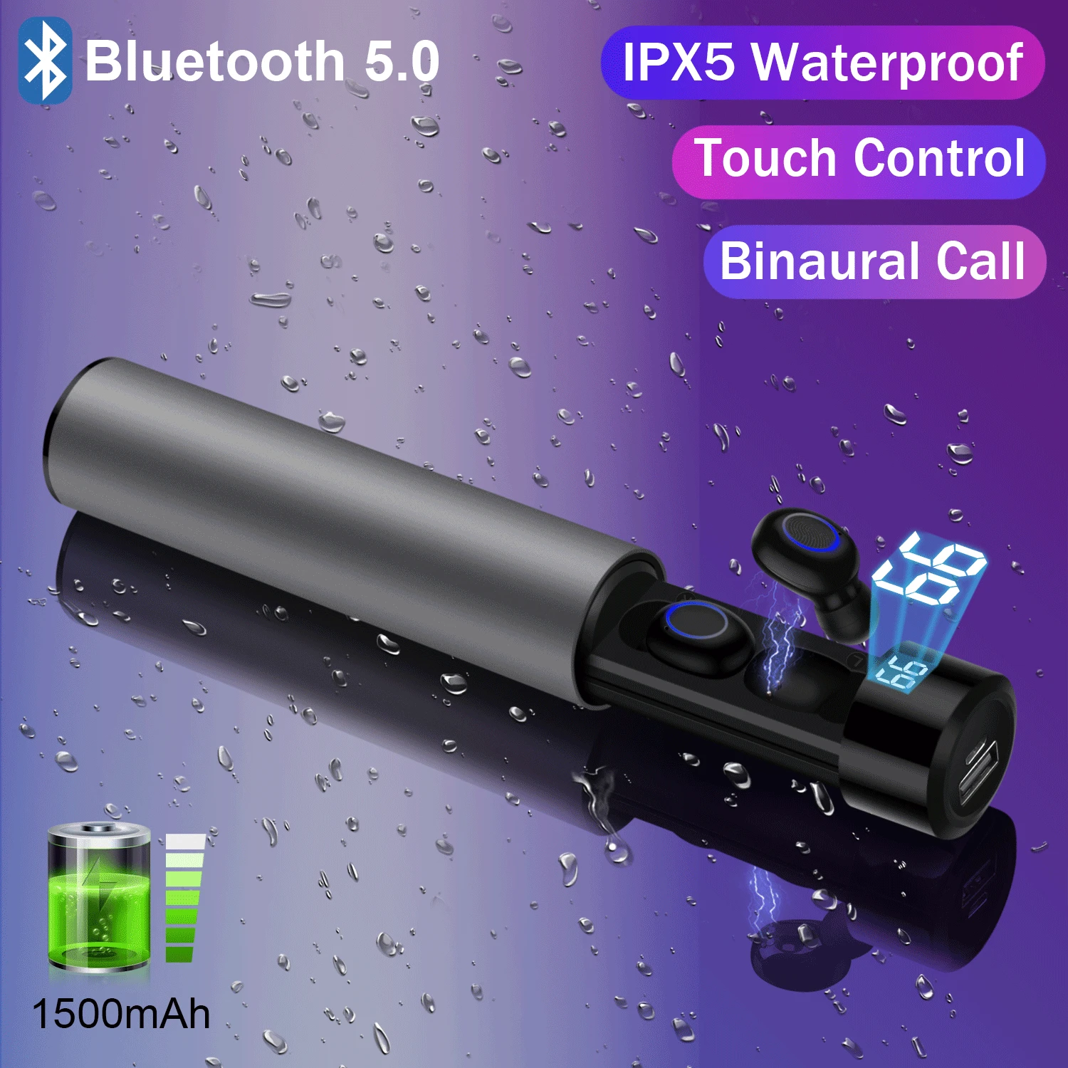 Беспроводные TWS Bluetooth 5 0 наушники с отпечатком пальца сенсорная гарнитура Q67 HD