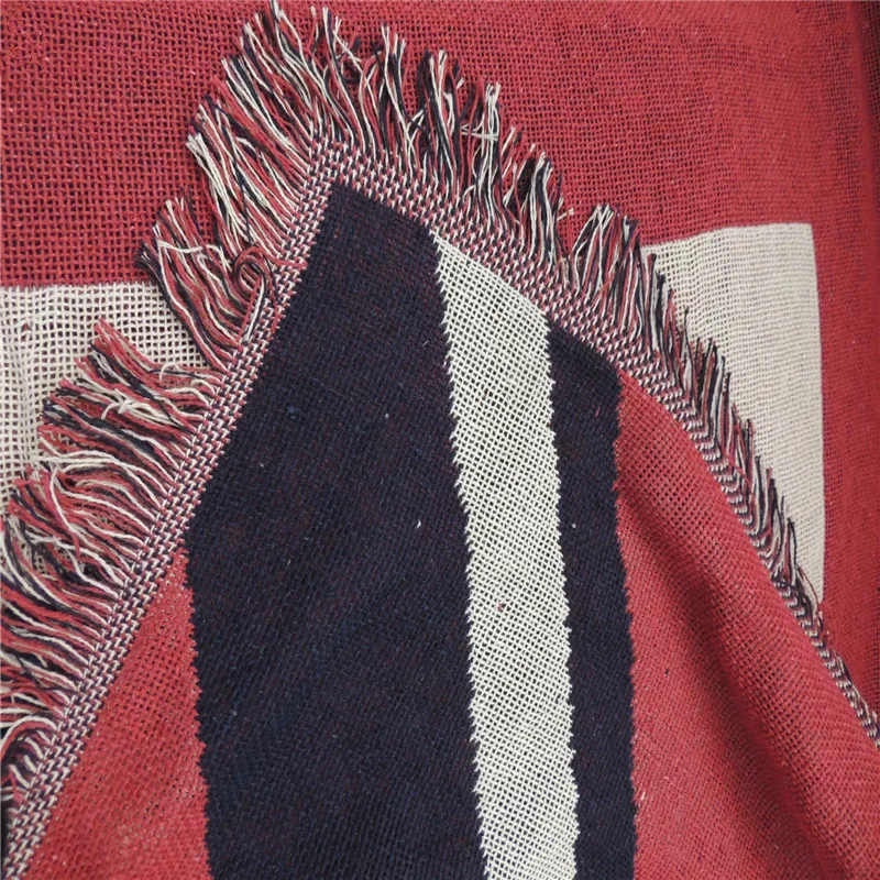 Домашний декор гобелен с кисточками Union Jack хлопковый и полиэфирный одеяло