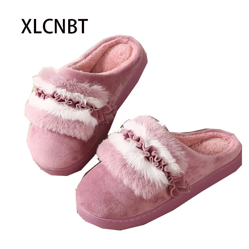 Зимние тапочки женская обувь на плоской подошве с kee теплые водонепроницаемые