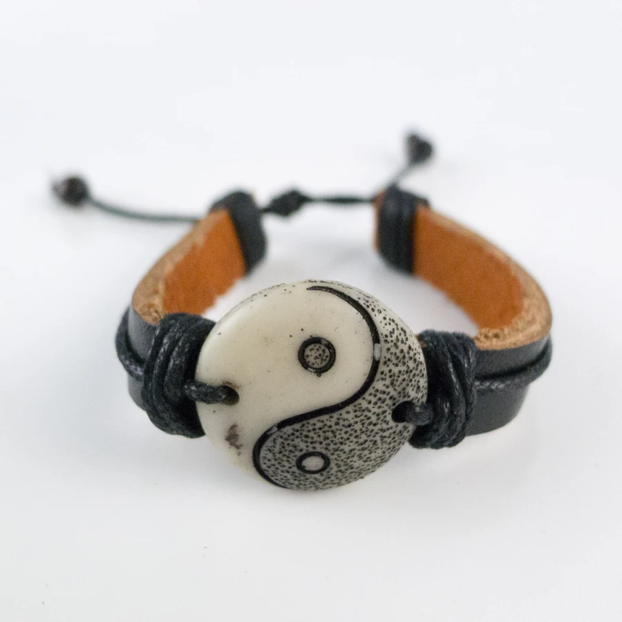 

Men's leather Bracelet limitation Yak Bone Material Bone Art Vintage Bracelets For Man #GZ512