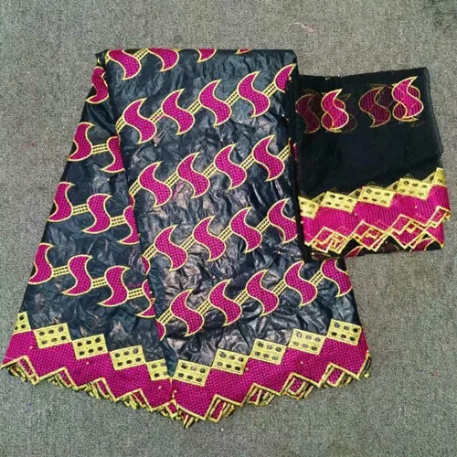 5 ярдов + 2 Индия Базен Riche Getzner кружевная ткань 2019 с блузкой вышитая бисером