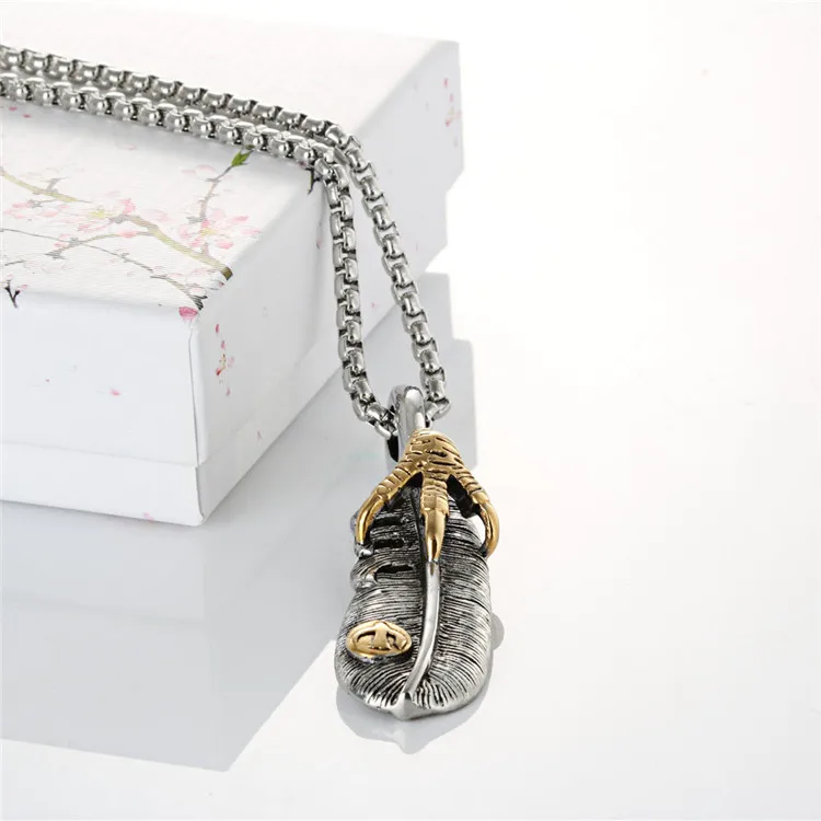 

High Quality Men Retro Garnet Jewelry Fashion Palm Tree Ethnic Indian Leaf Leaves Pendant Necklace